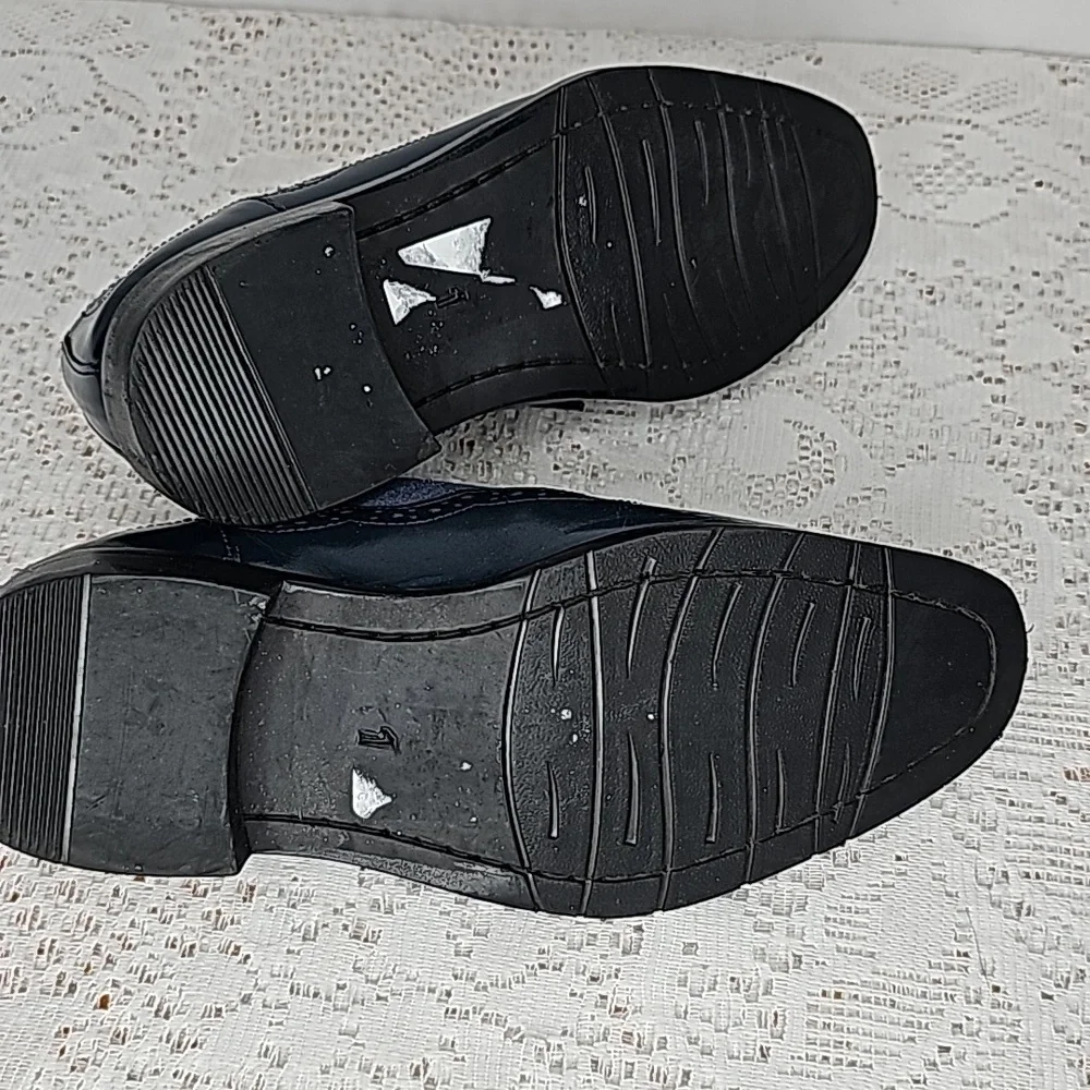 LibertyZeno Amy blue suede leather Oxford loafer lace up dress shoes sz 1 youth